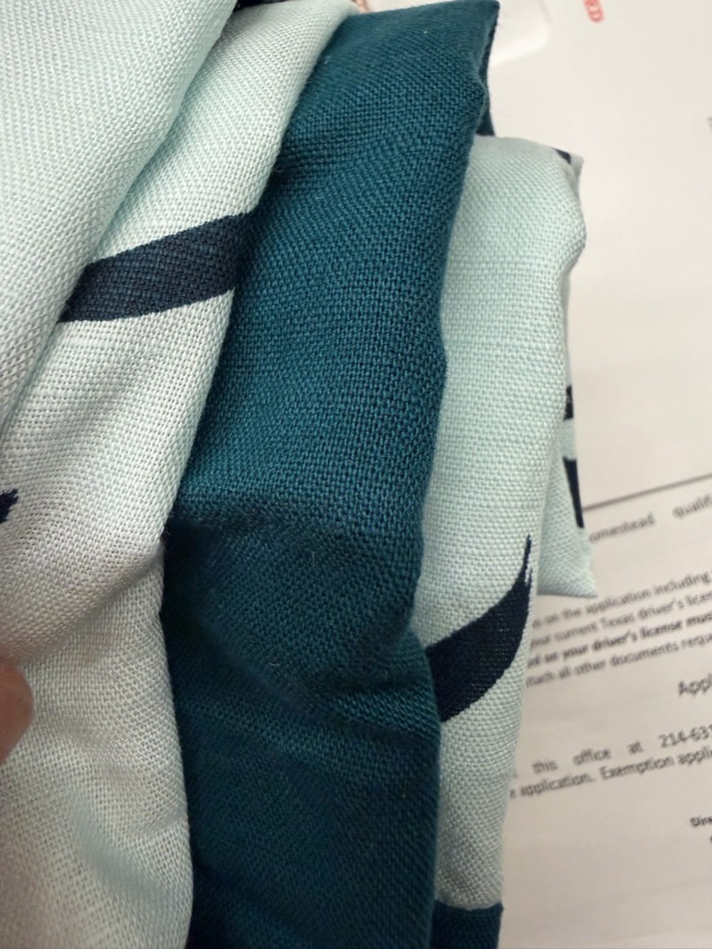 Gravel & Gold printed boobs cotton shower curtain teal trim - Picture 5 of 6